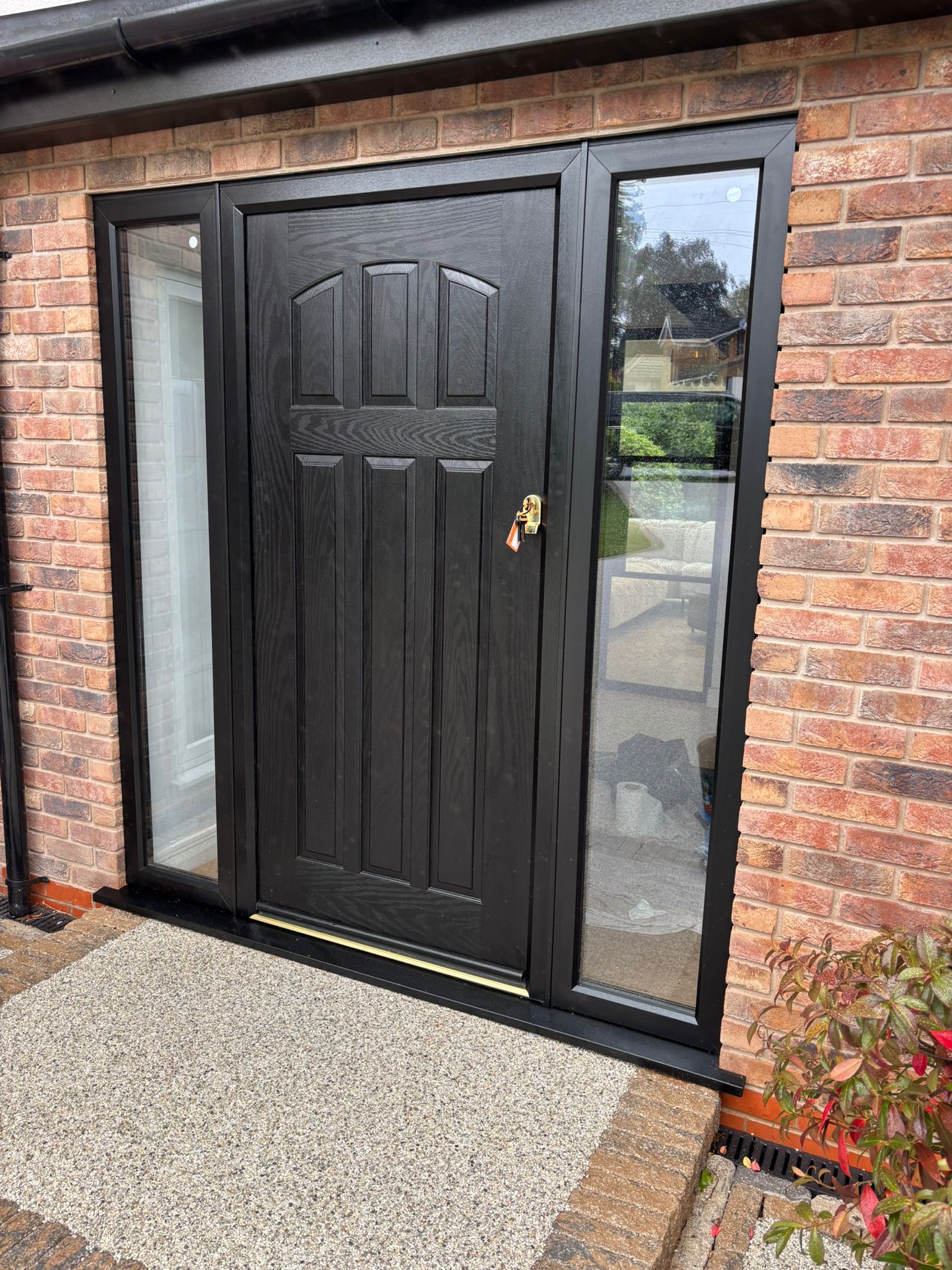 Black Composite Door with Side Panels